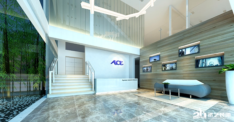 ACE集团办公楼装修设计 接待大堂