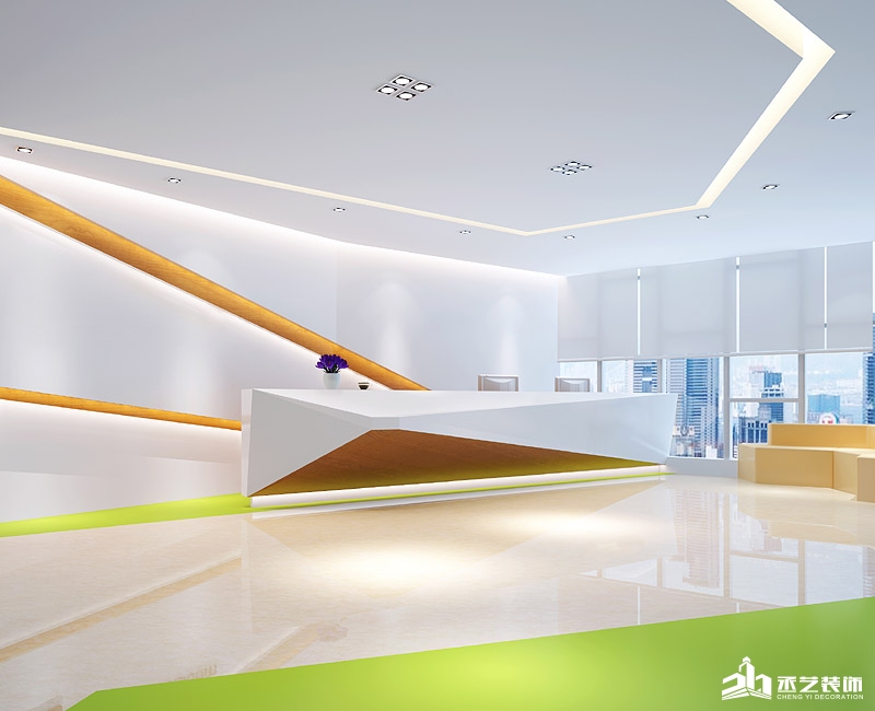 广州萨维电子科技有限公司办公室装修 前台设计效果图
