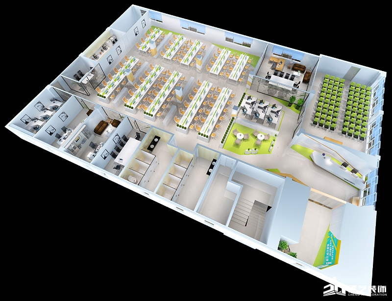广州萨维电子科技有限公司办公室装修 鸟瞰图