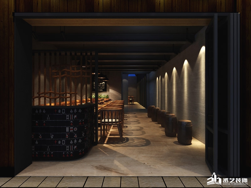 麻雀音乐餐厅装修设计 入口处效果