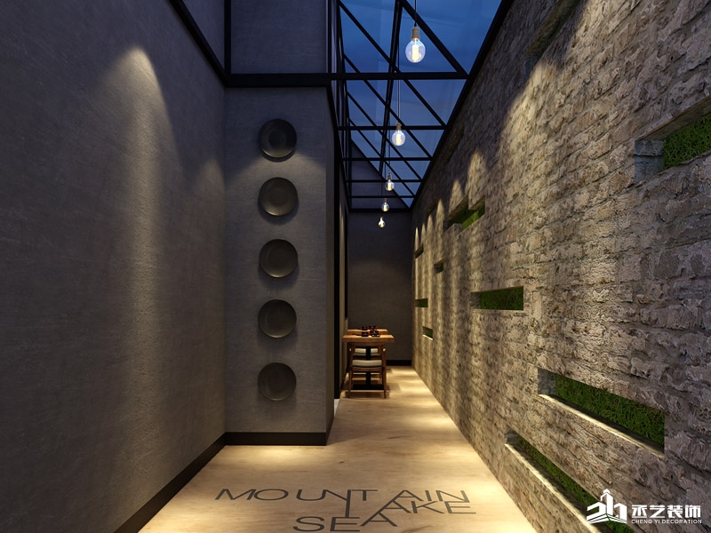 麻雀音乐餐厅装修设计 通道处效果 