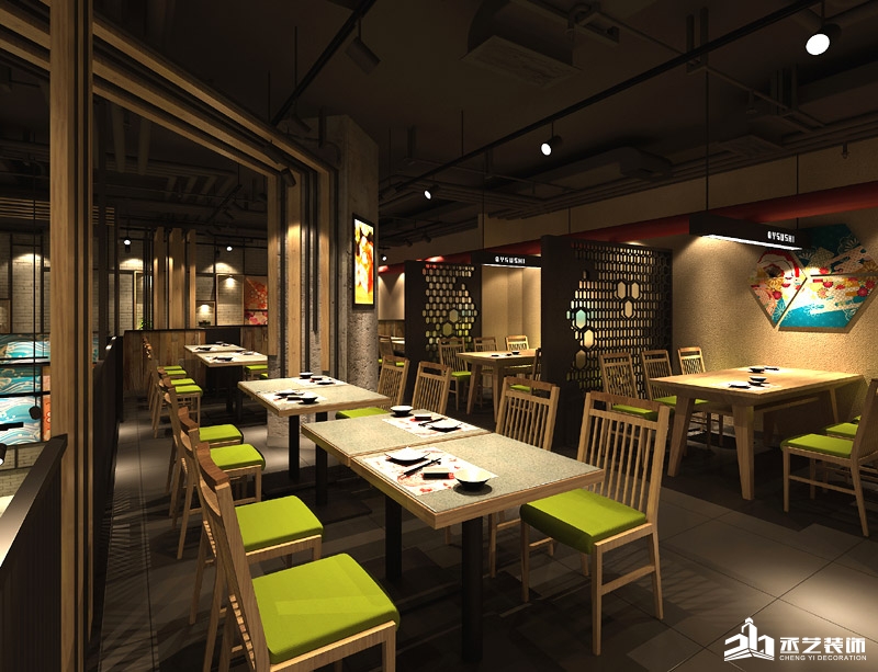 东莞千羽时代城日式风格餐厅装修 就餐区效果图